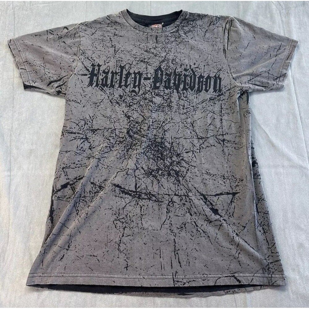 Chester's Harley Davidson Jackson Hole Wyoming Tshirt AOP Mens Large 19x26 Y2K